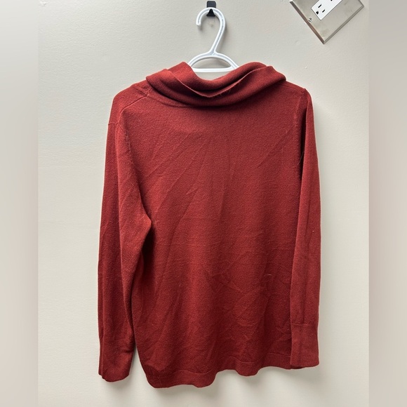 Lily Morgan Mock Neck Burnt Orange Long Sleeve Knit Sweater - Picture 3 of 4